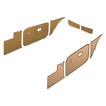 Trim Kit Deluxe Tan Panels Tan Piping Vinyl MGB GT 1970-76 - 643840 - Moss
