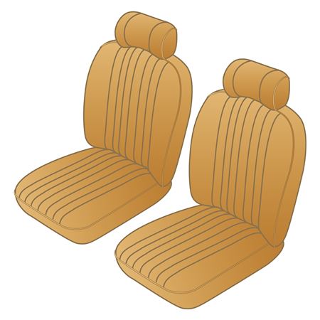 Seat Cover Kit Front (pair) Deluxe Honey Vinyl Honey Piping MGB 1970-76 - 645171 - Moss