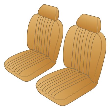 Seat Cover Kit Front (pair) Deluxe Tan Vinyl Tan Piping MGB 1977-80 - 645187 - Moss