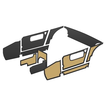 Trim Panel Kit Black/White Piping Vinyl Midget Mk3 Sprite Mk4 - 645670