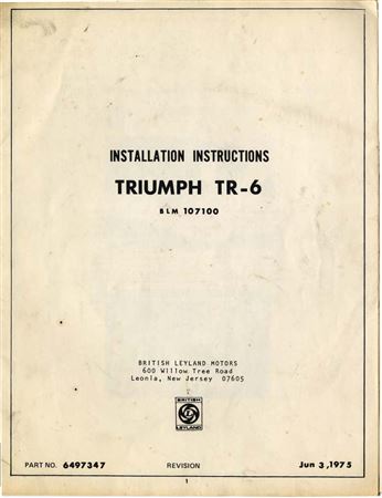 Workshop Manual - TR6 - Air Conditioning - 1974-1976 - 6497347GR - OTP
