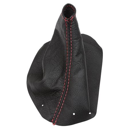 Handbrake Gaiter Black Leather Red Stitching 2009-15 - 650-226
