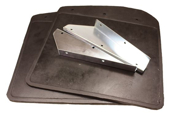 Front Mudflaps - Pair with Fittings - 90/110/130 - Bearmach RTC9479
