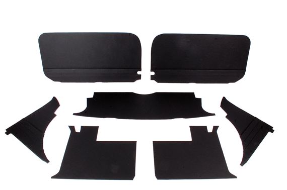 Trim Panel Kit - 7 Piece - Black with Black Piping - RP1394BLACK