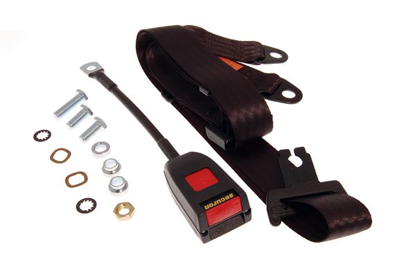 Front Seat Belt Kit - Static Type - 30cm Stalk - Each - Black - 719918A30BLACK - Securon