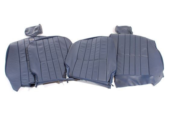 Triumph TR7 Seat Trim Cover Kit - Small Type Headrest - Blue Leather - RB7384BLUE