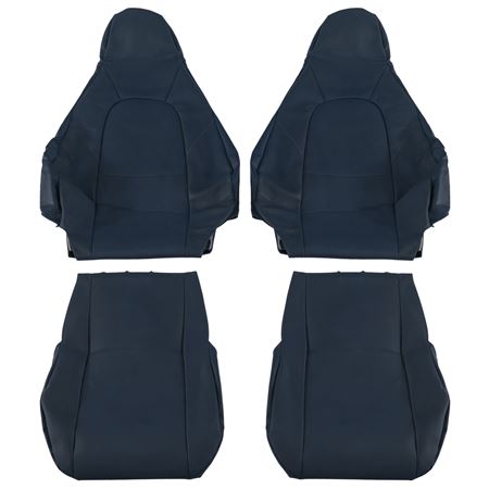 Seat Cover Leather (pair) Dark Blue 2001-05 - 908-378
