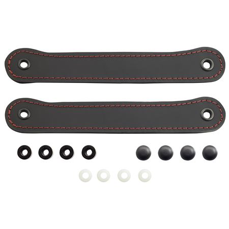 Door Pull Strap Black Leather Red Stitching (pair) 1989-97 - 910-123 - Jass Performance