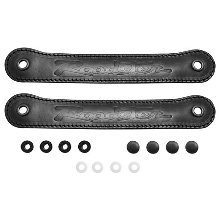 Door Pull Strap Black Leather Black Stitching with Roadster Logo (pair) 1989-97 - 910-124 - Jass Performance