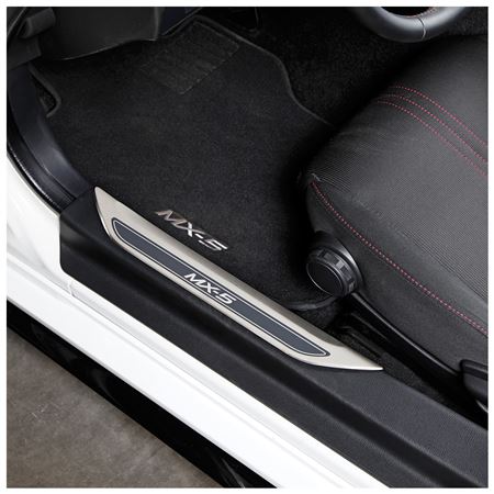 Sill Tread Plate Black/Silver (pair) with MX5 Logo 2016-24 - 910-870 - Mazda