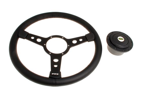 Leather 15 Inch Steering Wheel With Black Centre - RO1149B - Mountney