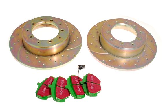Brake Disc & Pad Kit Rear (discs-green stuff pads) - RA1359 - Aftermarket