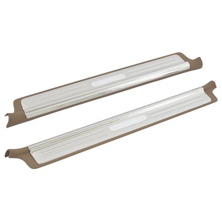 Sill Tread Plate Tan/Silver (pair) with Miata MX5 Logo 1999-02 - 971-462 - Mazda