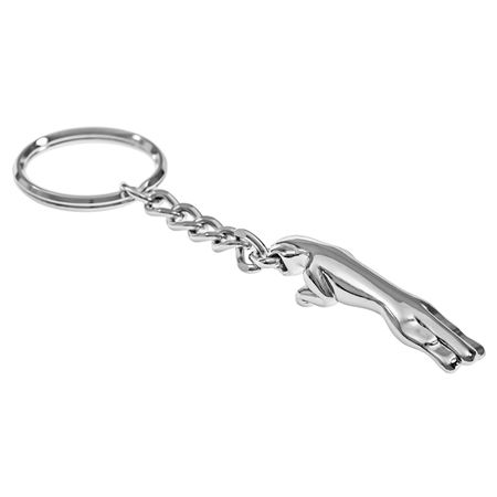 Key Ring - Leaping Jaguar Chrome - AC8000