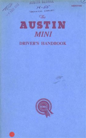 Drivers Handbook - Mini Mk1 - 1961-1963 - AKD1173HGR - OTP