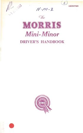 Drivers Handbook - Mini Minor Mk1 - 1959-1963 - AKD1174HGR - OTP