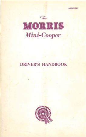 Drivers Handbook - Mini Cooper & S Mk1 - 1961-1967 - AKD3029cgR - OTP