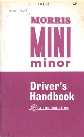 Drivers Handbook - Mini Minor Mk1 - 1959-1967 - AKD3886HGR - OTP