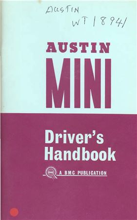 Drivers Handbook - Mini Mk1 - 1961-1967 - AKD3887HGR - OTP