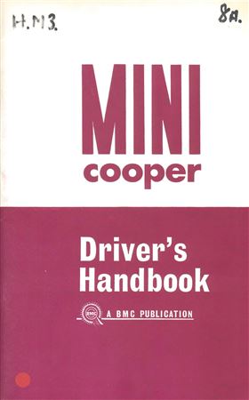 Drivers Handbook - Mini Cooper & S Mk1 Export - 1961-1967 - AKD3891GGR - OTP