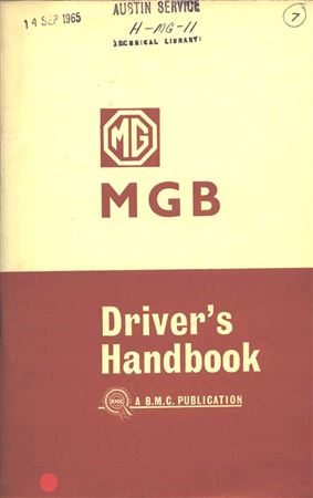 Drivers Handbook - MGB - 1962-1964 - AKD3900CGR - OTP