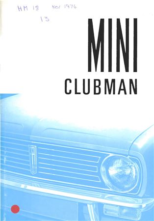 Drivers Handbook - Mini Clubman - 1969-1975 - AKD7348GR - OTP