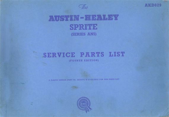 Service Parts - Austin Healey Sprite Mk1 - 1958-1961 - AKD829GR - OTP