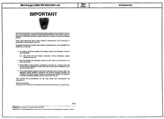 Parts Fiche - Mini - 1990-2000 - AKM1217FRGR - OTP