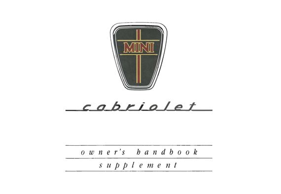 Drivers Handbook - Mini Cabriolet - 1991-1993 - AKM6775GR - OTP