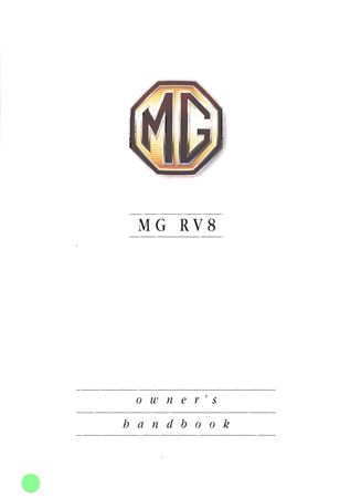 Drivers Handbook - MG RV8 - 1992-1996 - AKM7144GR - OTP