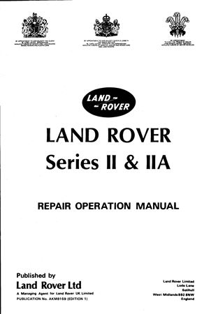 Workshop Manual - Series 2, 2A & B - All Models - 1958-71 - AKM8159GR - OTP