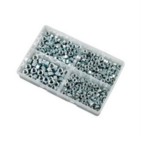 Steel Nuts Zinc Plated Assorted 3/16" to 3/8" UNF Pack 300 - RX2537