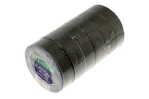 PVC Insulation Tape Flame Retardant 19mm x 20m Rolls Black - Pack 10 - RX2518