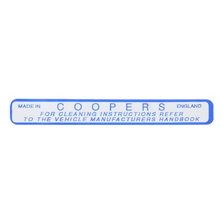 Decal "Coopers" Air Filters - CRST121
