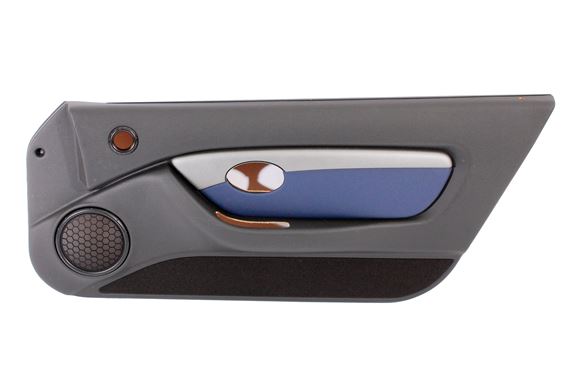 Door Trim Panel - Ash Grey Panel with Blue Leather Pod and Technical Grey Insert - RH - EJB003580QFL - Genuine MG Rover