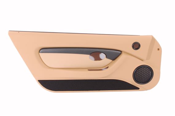 Door Trim Panel - Tan Panel with Ebony Leather Pod and Technical Black 2 Insert - LH - EJB003590QFN - Genuine MG Rover