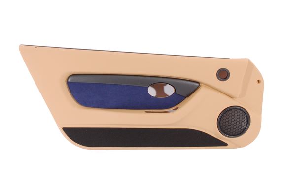 Door Trim Panel - Tan Panel with Blue Alcantara Pod and Technical Black 2 Insert - LH - EJB003630QGL - Genuine MG Rover