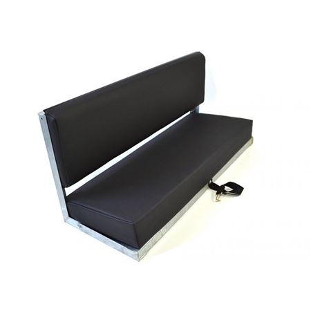Bench Seat (2 man) Black Vinyl, Galvanised Frame - EXT003BV - Exmoor