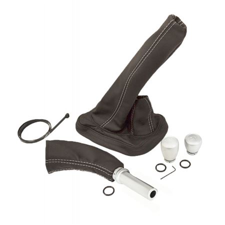 Gear Lever Gaiter Kit Premium Black Leather White Stitch - EXT0146 - Exmoor