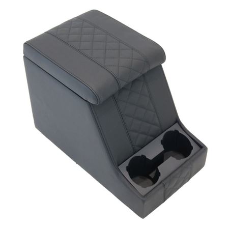 Cubby Box Premium XL Diamond Full Black Leather Black Stitch - EXT024PREMDXSLB - Exmoor