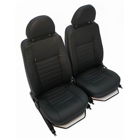 Front Seat Pair Black Leather & Stitch Heated - EXT308BL - Exmoor