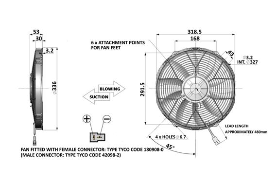 Slimline Fan Blowing 12" 305mm Comex - FAN0056 - Revotec