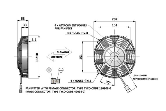 Slimline Fan Suction 7.5" 190mm Comex - FAN0091 - Revotec