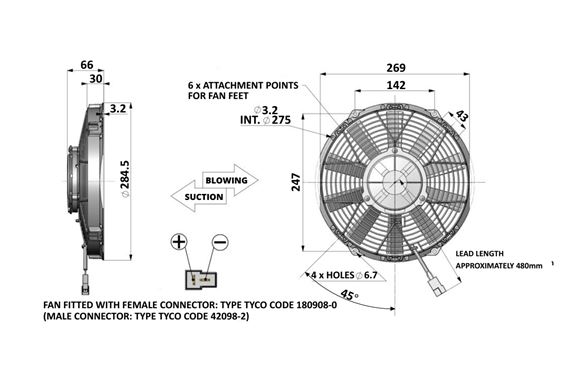 High Power Fan Suction 10" 255mm Comex - FAN0193HP - Revotec