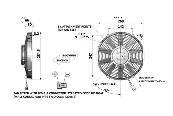 High Power Fan Blowing 10" 255mm Comex - FAN0212HP - Revotec