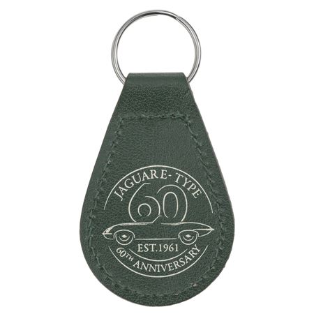 Keyring - Jaguar E-Type 60th Anniversary Green Leather - GAC4075