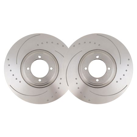 Brake Discs Front - Uprated Dimpled & Grooved - Stag - GBD600UR