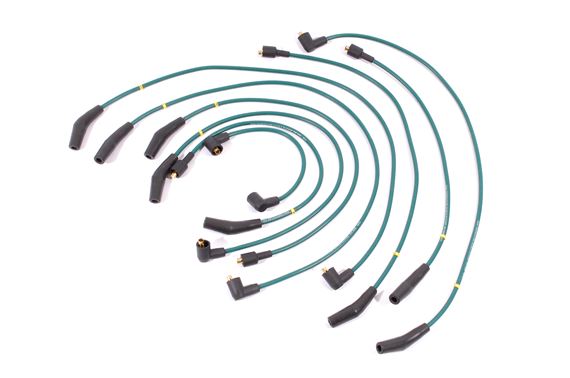 Plug Lead Set - Original Type with Angled Ends As OE - Green - Silicone - GHT153