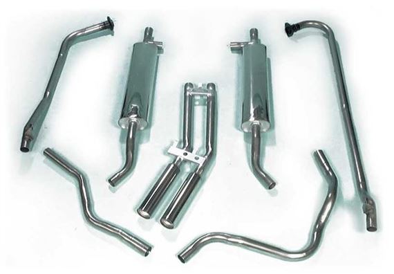 Triumph Stag Exhaust Complete Systems - Manual with J Type Overdrive - Stainless Steel