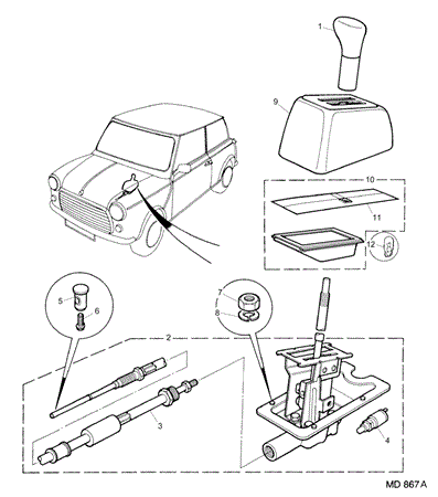 Rover Mini Selector Mechanism - External 1300
